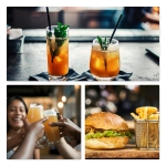 Burgers and fruitjuice