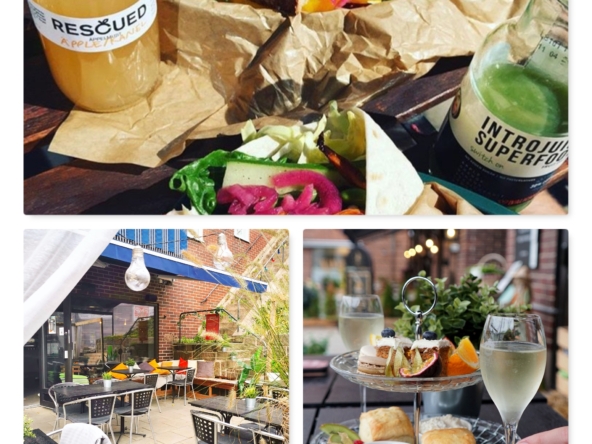 Collage images about food and beverage