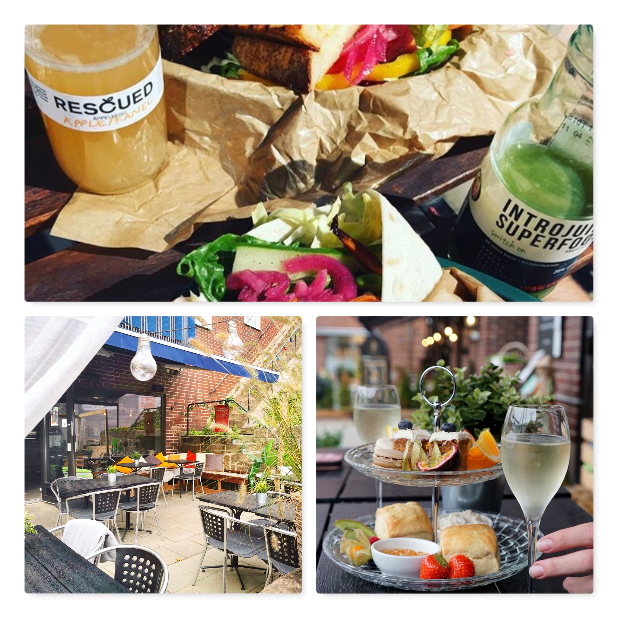 Collage images about food and beverage