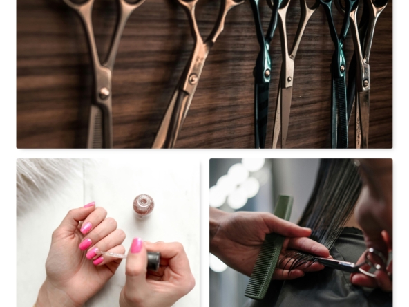 Seasor collage images, beauty salon