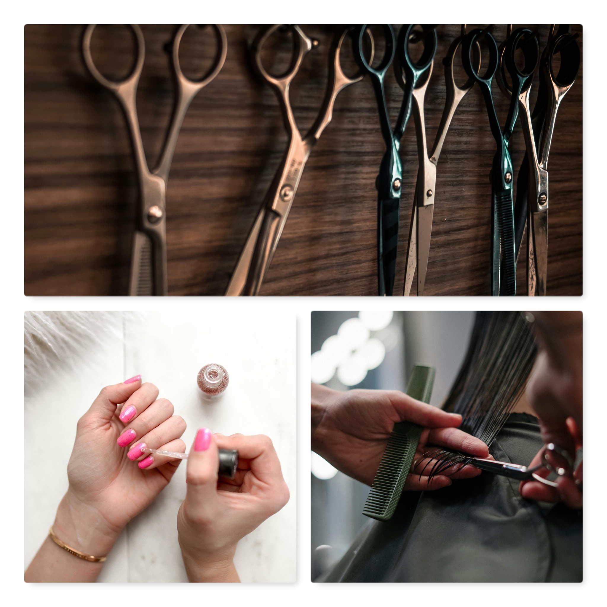 Seasor collage images, beauty salon