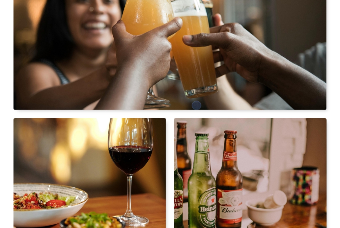 Food and beverage collage image