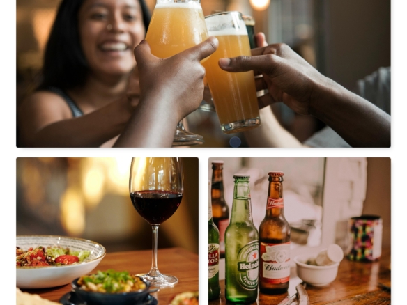 Food and beverage collage image