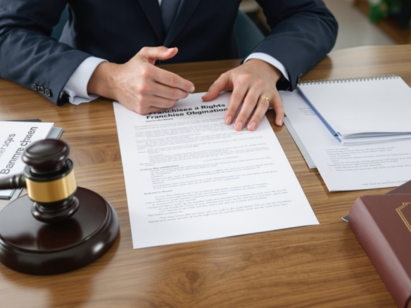 Professionell juridisk konsultation om franchisetagare rättigheter och skyldigheter med avtal och juridiska dokument