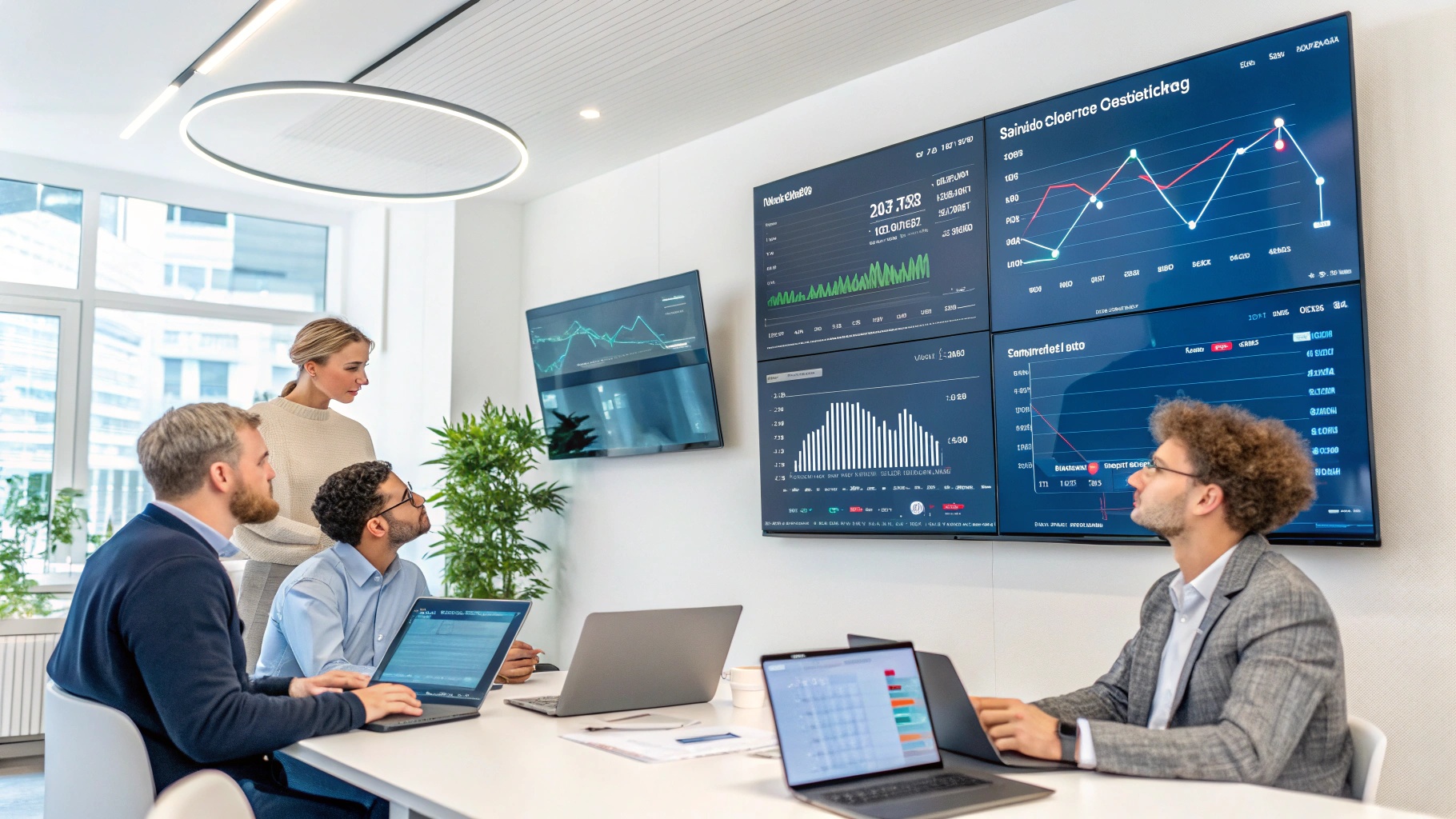 Professionell tech-företagsmiljö med värderingsdiagram och finansiella analyser - Tech-företag till salu 2025 från Mäklarjouren