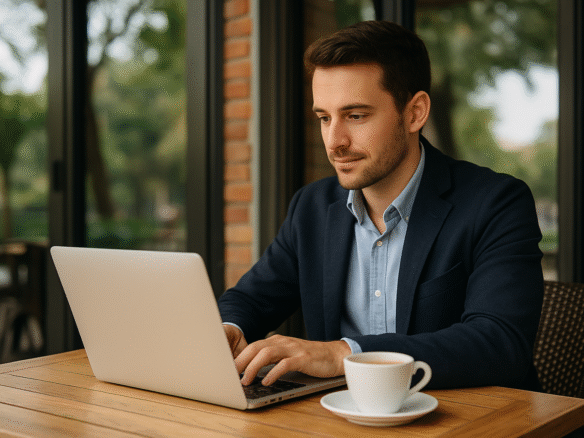 Köpa e-handel och jobba platsoberoende med laptop
