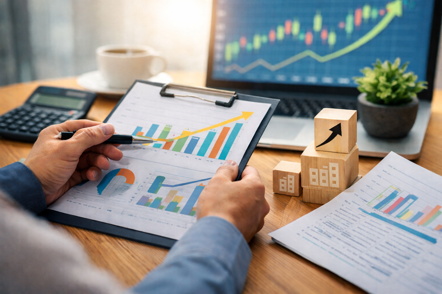 Analys av företags tillväxtpotential med diagram, ekonomiska nyckeltal och affärsutveckling inför företagsköp