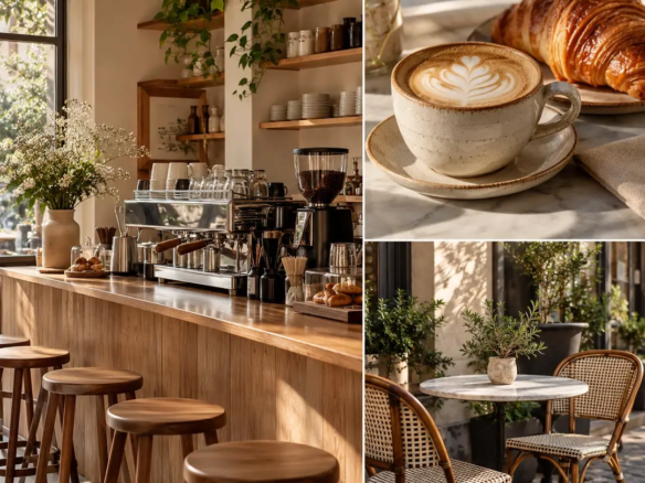 Café till salu i Göteborg – inspirationscollage med espressobar, kaffe och uteservering, objekt 1736