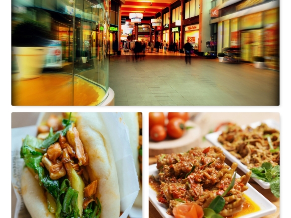asiatisk restaurang Göteborg köpcentrum food court interiör